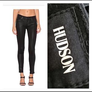 Hudson Noir Coated Krista Super Skinny Jeans